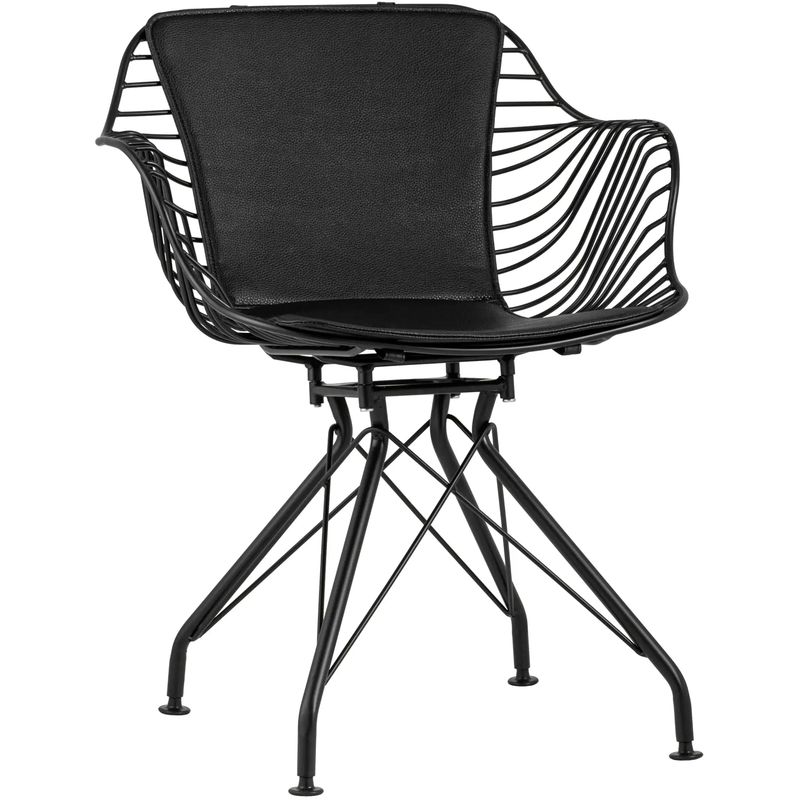 Стул Bertoia с подлокотником Chair Black metal Черный Стул Bertoia с подлокотником Chair Black metal Черный в Челябинске | Loft Concept