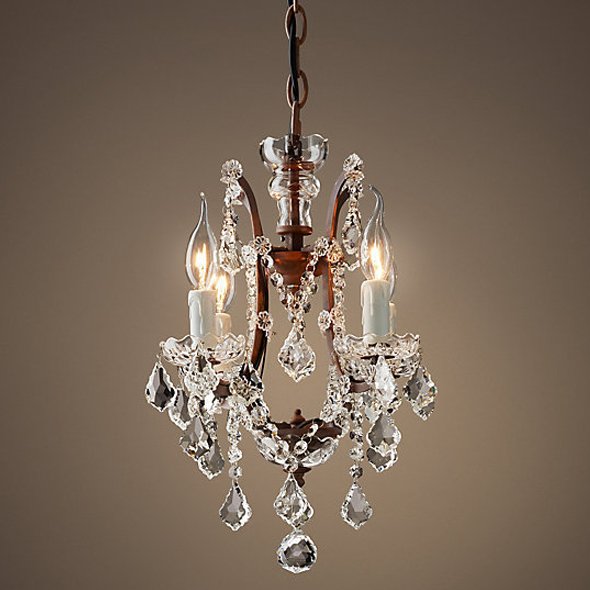 Люстра 19TH C. ROCOCO IRON & CLEAR CRYSTAL 4 Прозрачное Стекло Бурая ржавчина Люстра 19TH C. ROCOCO IRON & CLEAR CRYSTAL 4 Прозрачное Стекло Бурая ржавчина в Челябинске | Loft Concept