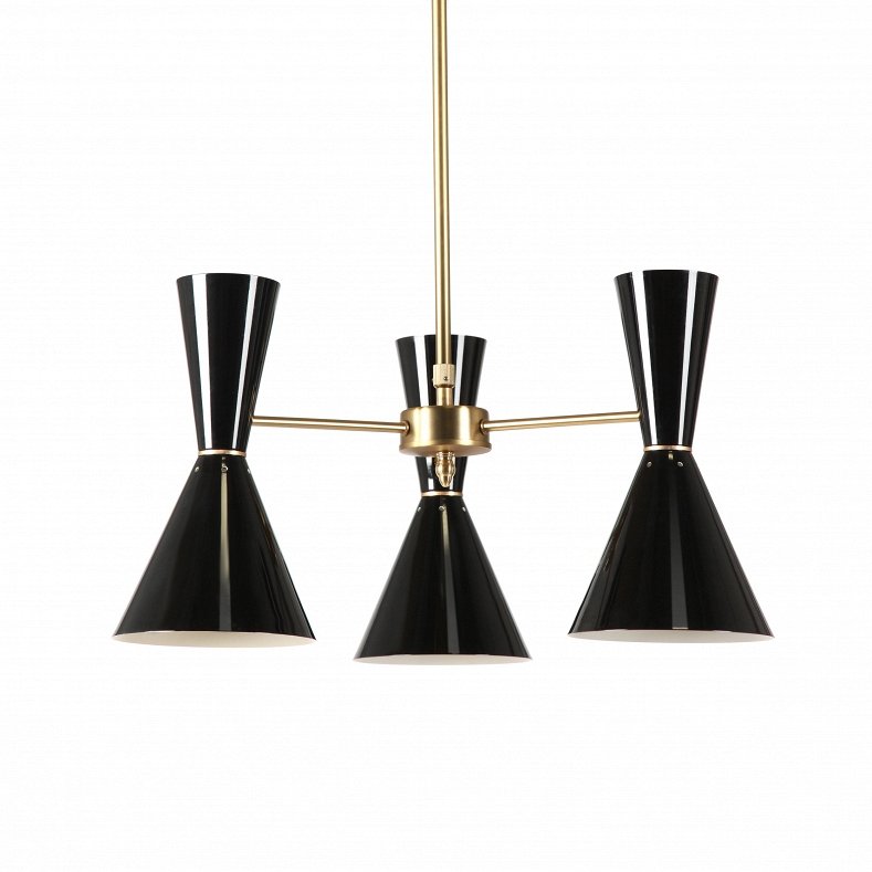Люстра CAIRO Chandelier 3 Arm black Черный Латунь Люстра CAIRO Chandelier 3 Arm black Черный Латунь в Челябинске | Loft Concept