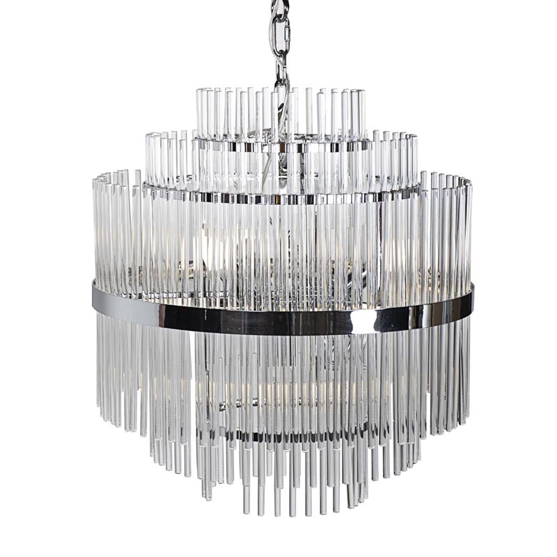 Люстра Hexagon Tube Light Multi-Tiered Chandelier Хром Люстра Hexagon Tube Light Multi-Tiered Chandelier Хром в Челябинске | Loft Concept