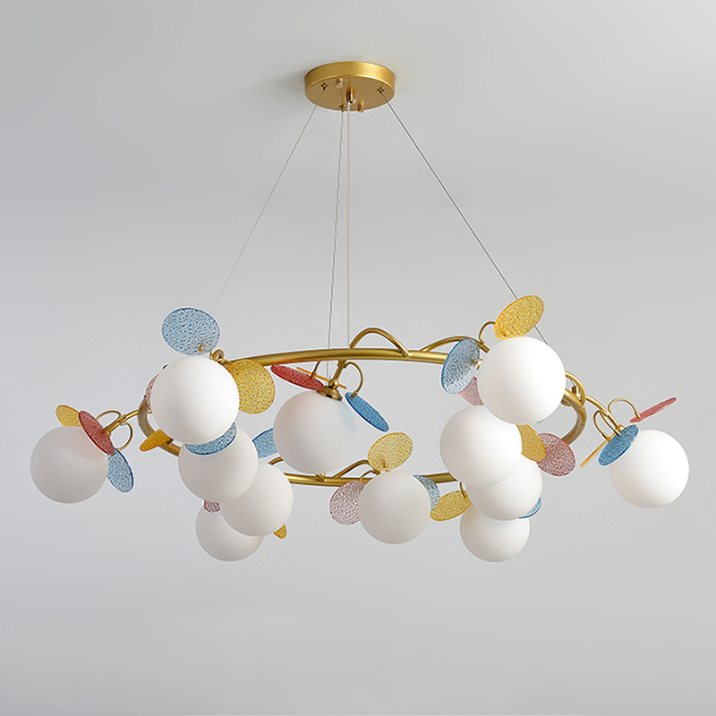 Люстра MATISSE Chandelier glass Золотой Белый Мульти Люстра MATISSE Chandelier glass Золотой Белый Мульти в Челябинске | Loft Concept