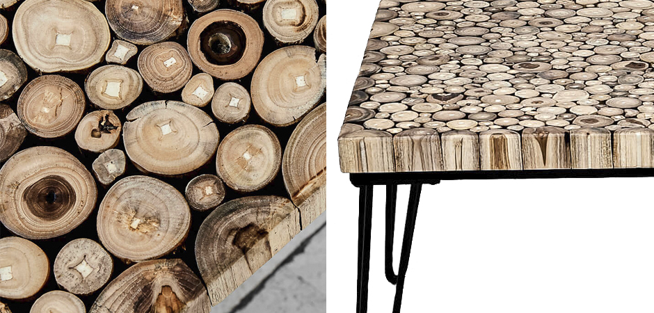 Кофейный стол Tree Cuts square coffee table Кофейный стол Tree Cuts square coffee table - Loft-Concept в Челябинске