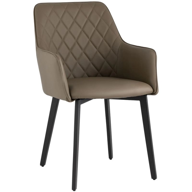 Стул Seoul Chair Коричневая Экокожа Коричневый Черный в Челябинске | Loft Concept 
