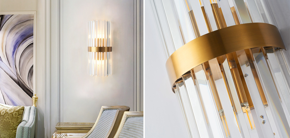Бра Odeon Clear Glass Gold metal Wall Lamp Бра Odeon Clear Glass Gold metal Wall Lamp - Loft-Concept в Челябинске