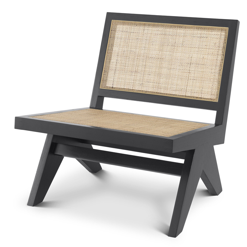 Кресло Eichholtz Chair Romee black Черный Бежевый Кресло Eichholtz Chair Romee black Черный Бежевый в Челябинске | Loft Concept