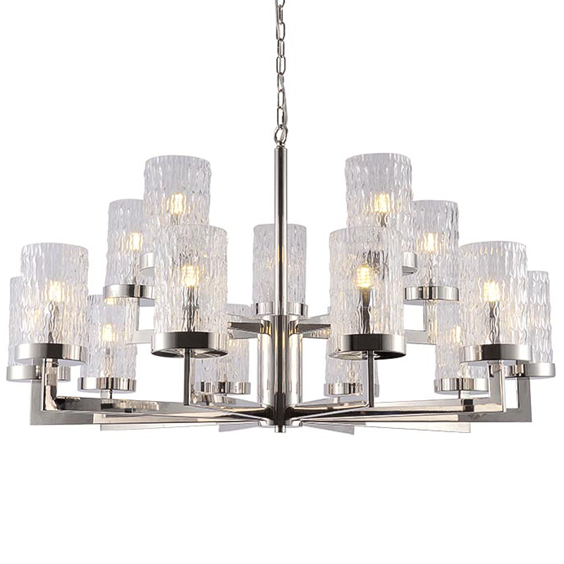 Люстра Estebe Glass Nickel Chandelier 14 Прозрачный Никель Люстра Estebe Glass Nickel Chandelier 14 Прозрачный Никель в Челябинске | Loft Concept
