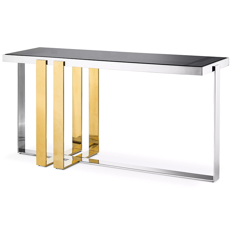 Консоль Eichholtz Console Table Belgo Золотой Серебряный Стекло Смок Консоль Eichholtz Console Table Belgo Золотой Серебряный Стекло Смок в Челябинске | Loft Concept