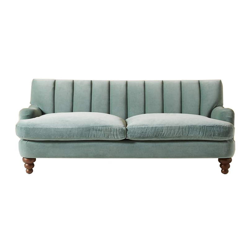 Диван Greville Sofa Голубой пастельный Коричневый в Челябинске | Loft Concept 