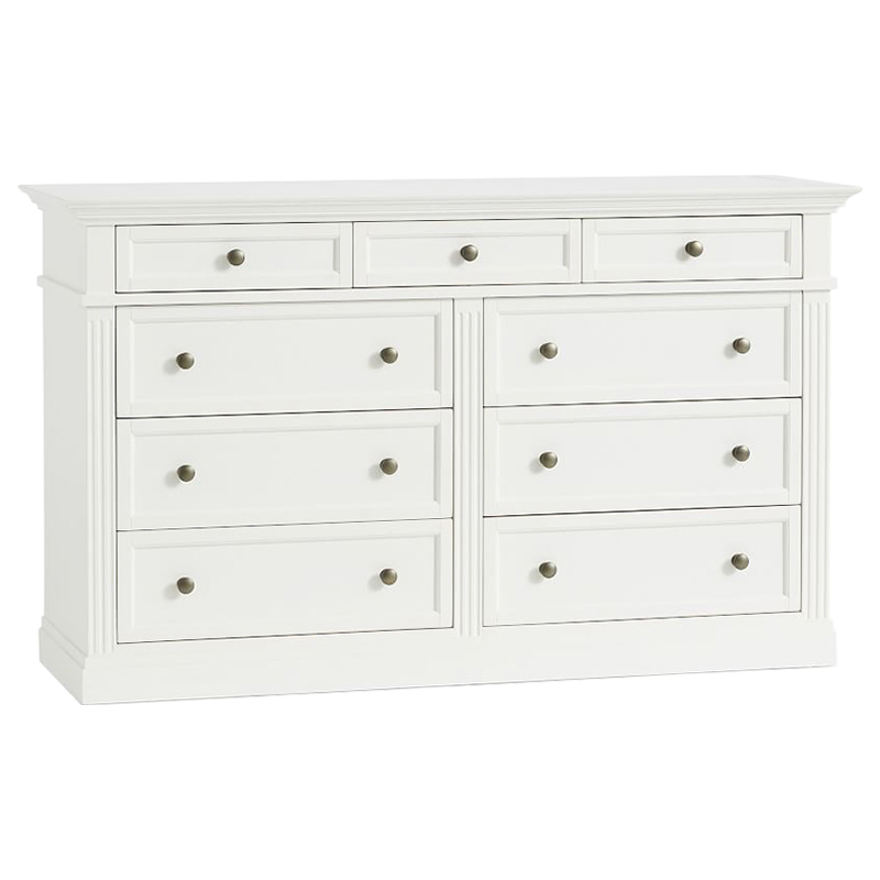 Комод 9 ящиков Benjamin Chest of 9 Drawers Бежево-серый Белый Коричневый Комод 9 ящиков Benjamin Chest of 9 Drawers Бежево-серый Белый Коричневый в Челябинске | Loft Concept