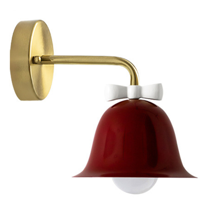 Бра Колокольчик Bell with Bow Red Wall Lamp Красный Красный Белый Золотой Бра Колокольчик Bell with Bow Red Wall Lamp Красный Красный Белый Золотой в Челябинске | Loft Concept