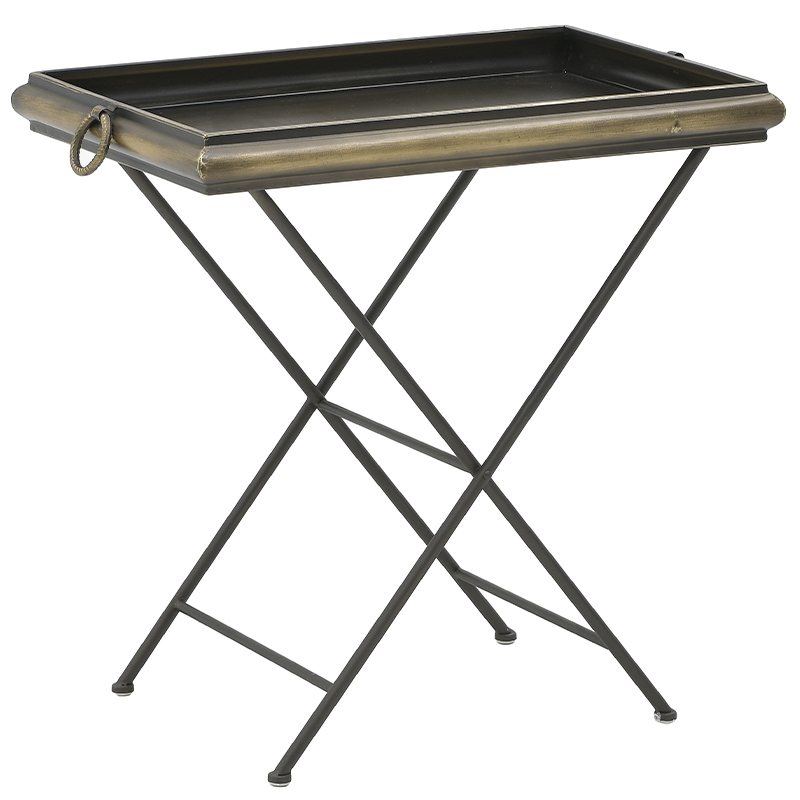 Приставной металлический стол Davie Side Table Винтажная латунь Черный Приставной металлический стол Davie Side Table Винтажная латунь Черный в Челябинске | Loft Concept