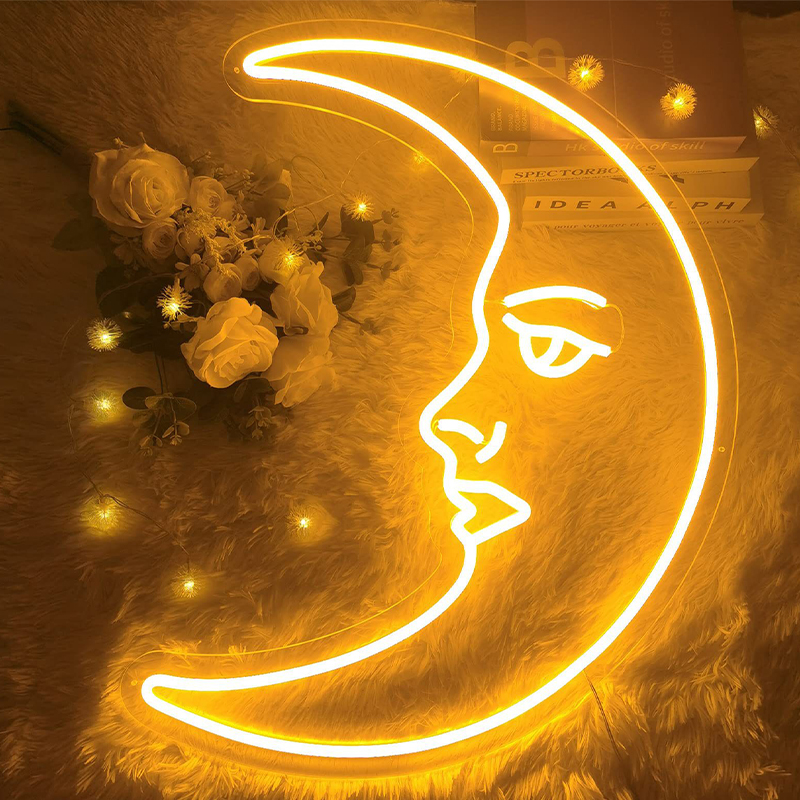Неоновая настенная лампа Crescent Moon Neon Wall Lamp Прозрачный Желтый Неоновая настенная лампа Crescent Moon Neon Wall Lamp Прозрачный Желтый в Челябинске | Loft Concept
