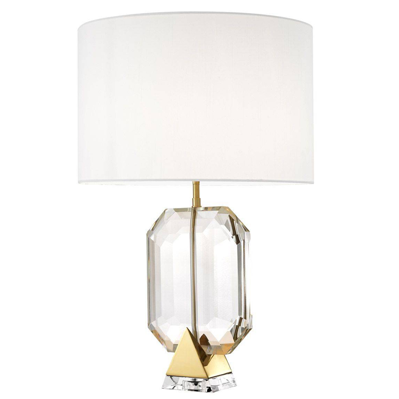 Настольная лампа Eichholtz Table Lamp Emerald Gold & white Белый Глянцевое золото Прозрачный Настольная лампа Eichholtz Table Lamp Emerald Gold & white Белый Глянцевое золото Прозрачный в Челябинске | Loft Concept