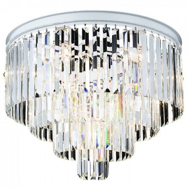 Потолочный светильник RH Odeon Clear Glass ceiling chandelier 4 Square Белый Прозрачное Стекло в Челябинске | Loft Concept 