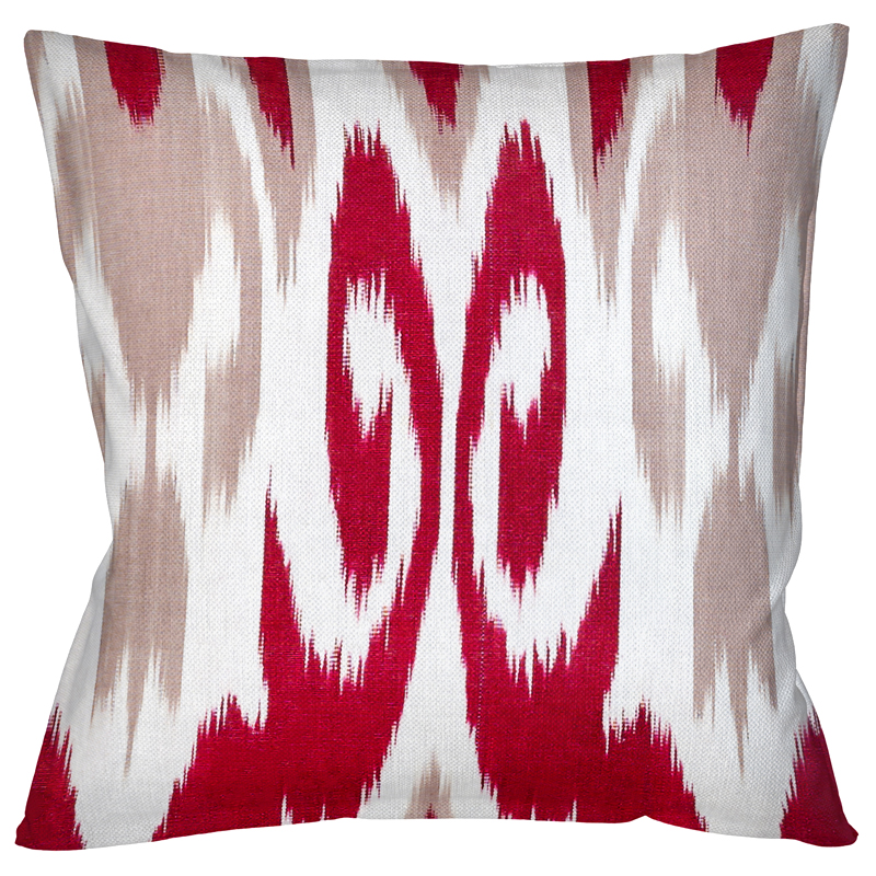 Декоративная подушка Ikat Pattern Красная Красный Белый Декоративная подушка Ikat Pattern Красная Красный Белый в Челябинске | Loft Concept