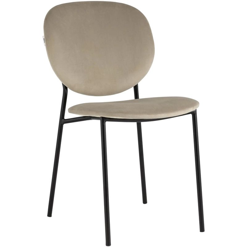 Стул Stanley Chair Бежевый Велюр Бежевый Черный Стул Stanley Chair Бежевый Велюр Бежевый Черный в Челябинске | Loft Concept