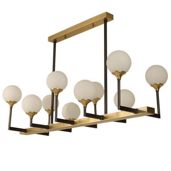 Люстра Ball Valley Chandelier 10 Белый Латунь Люстра Ball Valley Chandelier 10 Белый Латунь в Челябинске | Loft Concept