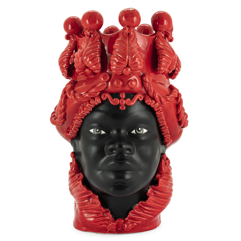 Ваза VASE MORO BIG LADY SIMPLY MAT Черный Красный Ваза VASE MORO BIG LADY SIMPLY MAT Черный Красный в Челябинске | Loft Concept