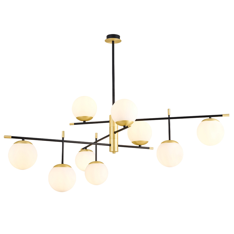 Люстра Черная с Золотом Spike Balls Hanging 9 Lamp Белый Золотой Черный Люстра Черная с Золотом Spike Balls Hanging 9 Lamp Белый Золотой Черный в Челябинске | Loft Concept