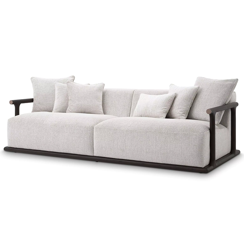 Диван Eichholtz Sofa Libero Светло-серый Коричневый Диван Eichholtz Sofa Libero Светло-серый Коричневый в Челябинске | Loft Concept