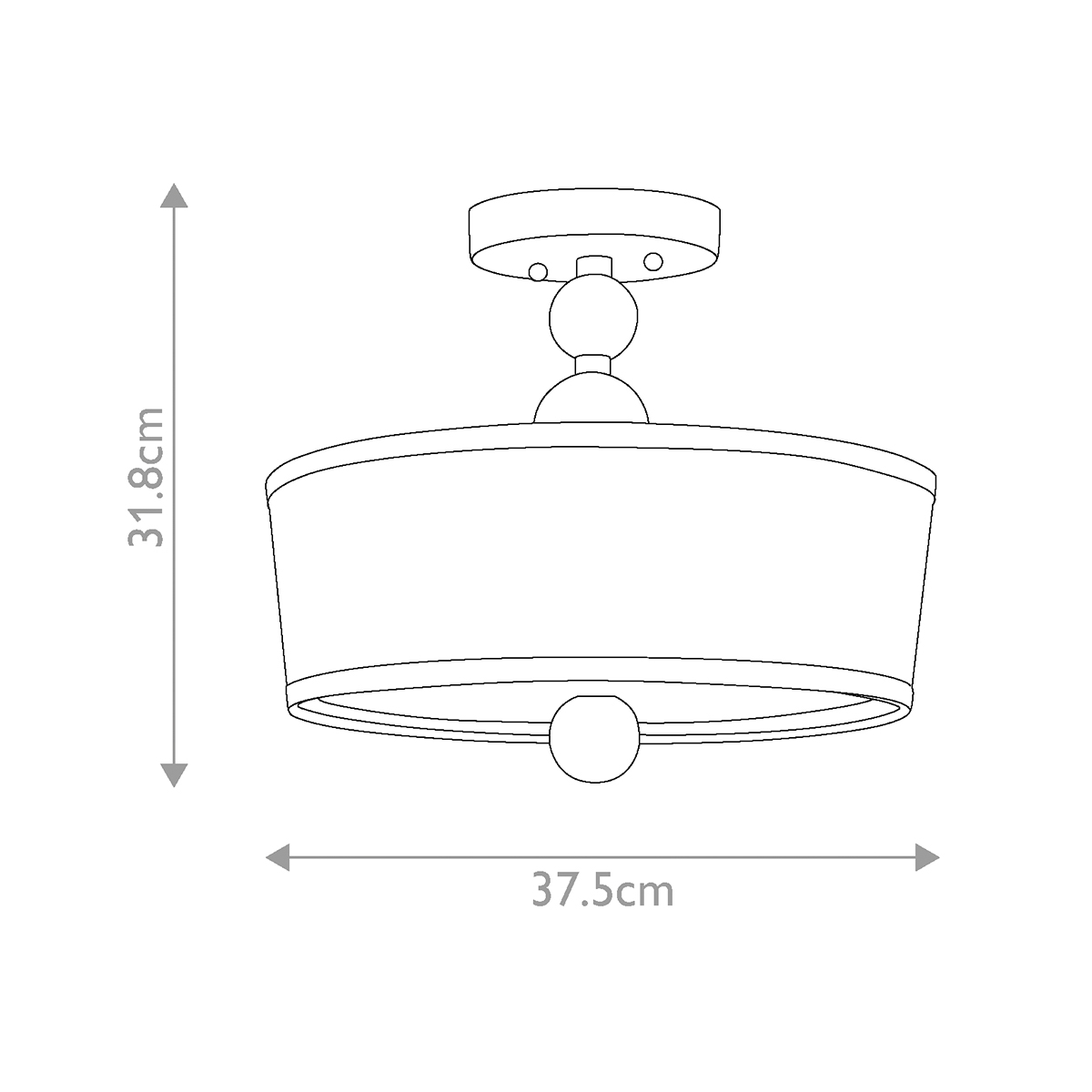 Потолочный светильник с белым цилиндрическим плафоном и шарообразными деталями Hinkley в Челябинске