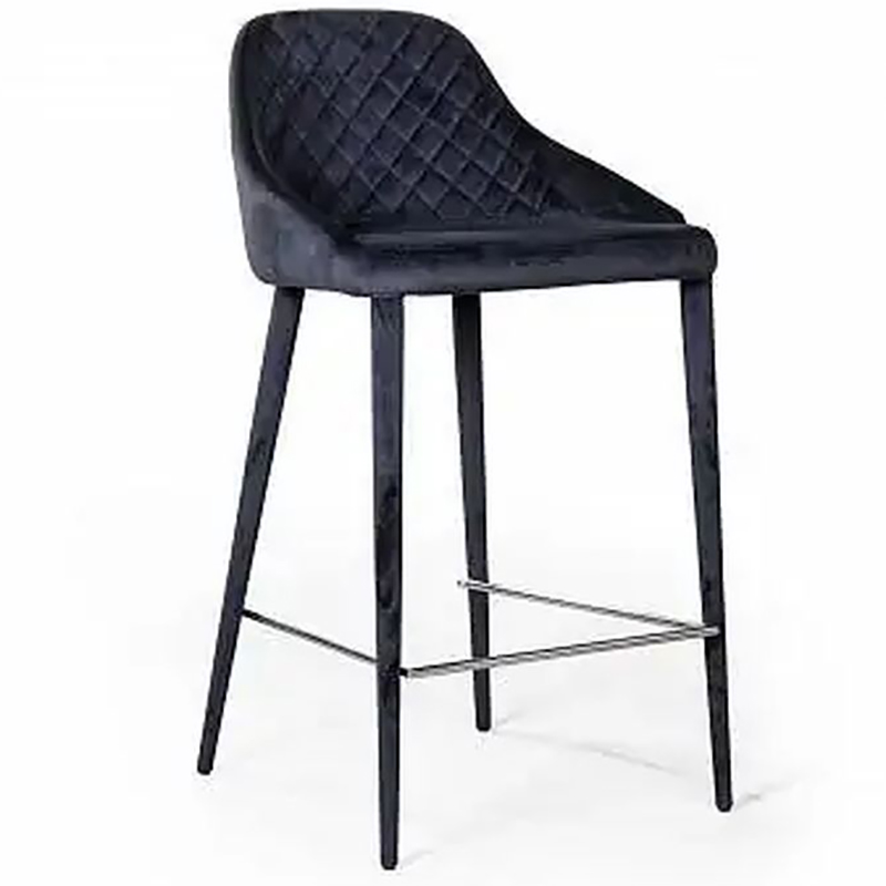 Стул Douglas Rhombus Bar stool Черный Велюр Черный Стул Douglas Rhombus Bar stool Черный Велюр Черный в Челябинске | Loft Concept