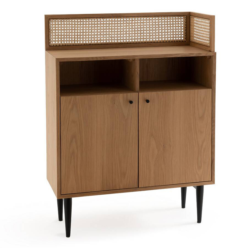 Комод из дуба и ротанга Agnar Wicker Chest of drawers Орех в Челябинске | Loft Concept 