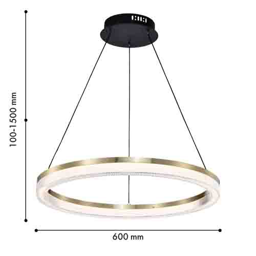 Люстра подвесная круглая светодиодная с золотым каркасом Ring Horizontal в Челябинске
