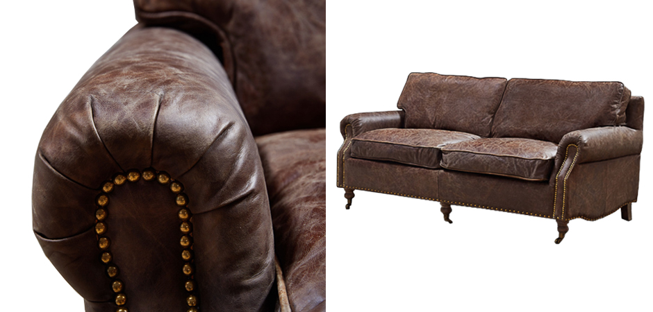 Диван RH CLASSIC LANCASTER Brown leather double Диван RH CLASSIC LANCASTER Brown leather double - Loft-Concept в Челябинске