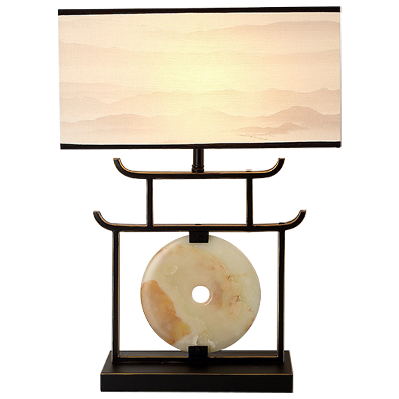 Настольная лампа с абажуром Chinese Style Modern Table Lamp Черный Бежевый Золотой Настольная лампа с абажуром Chinese Style Modern Table Lamp Черный Бежевый Золотой в Челябинске | Loft Concept