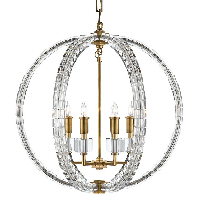 Люстра Radius Pendant Chandelier 6 Light Латунь Прозрачный Люстра Radius Pendant Chandelier 6 Light Латунь Прозрачный в Челябинске | Loft Concept