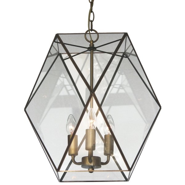 Подвесной светильник Rombius Pendant large III clear glass Латунь Античная полированная в Челябинске | Loft Concept 