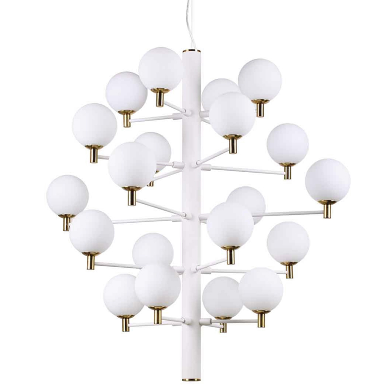 Люстра Italian Globe Abstraction Light White 20 Белый Золотой Люстра Italian Globe Abstraction Light White 20 Белый Золотой в Челябинске | Loft Concept