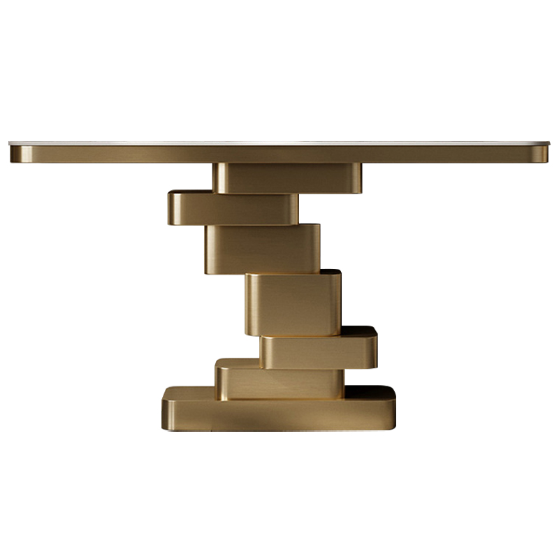 Консоль Maja Marble Metal Console Table Brass Латунь Коричневый Белый Консоль Maja Marble Metal Console Table Brass Латунь Коричневый Белый в Челябинске | Loft Concept