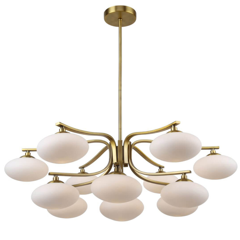 Oval Balls Mushrooms Chandelier 13 Brass Латунь Прозрачный белый Oval Balls Mushrooms Chandelier 13 Brass Латунь Прозрачный белый в Челябинске | Loft Concept