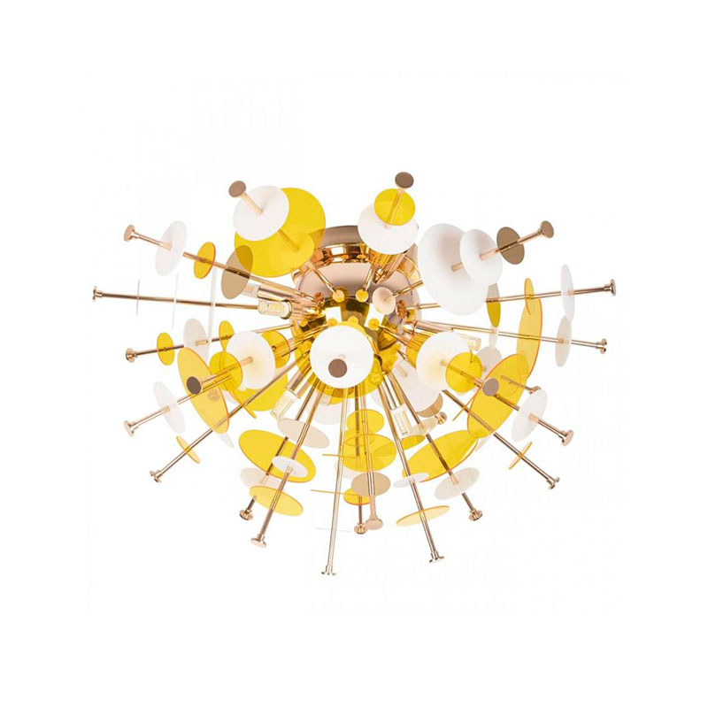 Потолочный светильник Dandelion Yellow диаметр 60 Золотой Белый Желтый Потолочный светильник Dandelion Yellow диаметр 60 Золотой Белый Желтый в Челябинске | Loft Concept