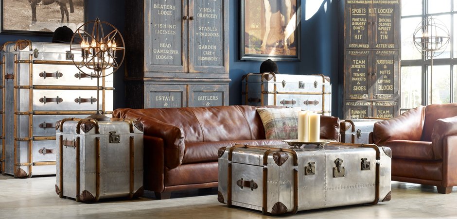 Комод в стиле Лофт RH Richards Polished Aluminum Trunks Chest Комод в стиле Лофт RH Richards Polished Aluminum Trunks Chest - Loft-Concept в Челябинске