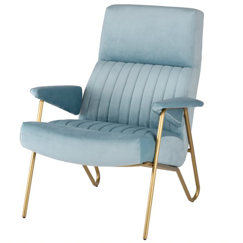 Кресло Solonar light blue Голубой Золотой в Челябинске | Loft Concept 