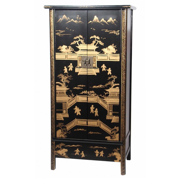Китайский шкаф Black Gold Cabinet Черный Китайский шкаф Black Gold Cabinet Черный в Челябинске | Loft Concept