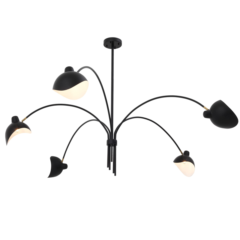 Люстра Eichholtz Chandelier Kirby Черный Латунь Античная полированная Люстра Eichholtz Chandelier Kirby Черный Латунь Античная полированная в Челябинске | Loft Concept