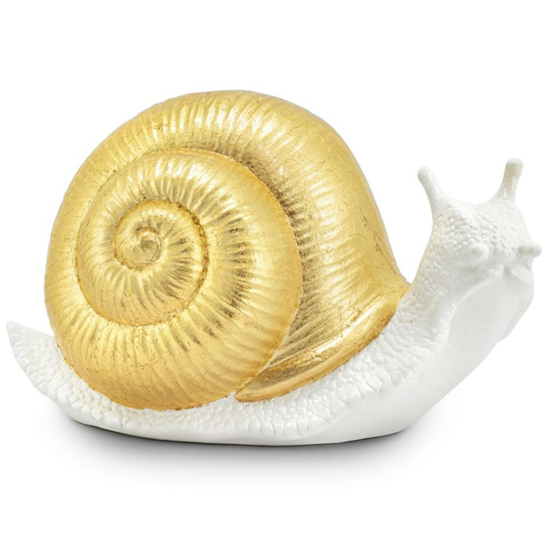 Статуэтка Abhika Snail Bisc. Goldleaf Белый Золотой Статуэтка Abhika Snail Bisc. Goldleaf Белый Золотой в Челябинске | Loft Concept