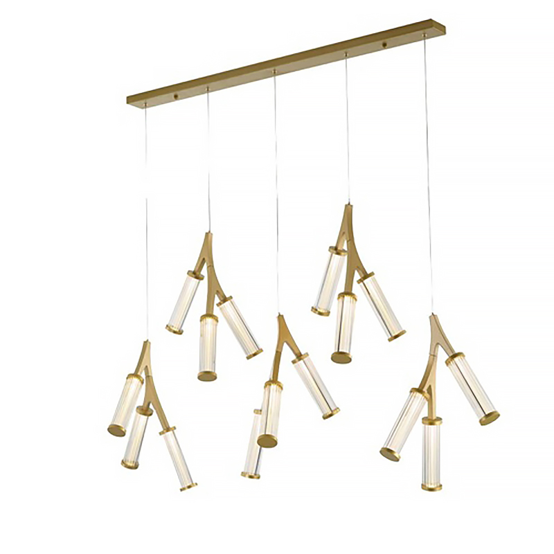 Люстра Cylinder Branches Chandelier Gold 15 Золотой Прозрачный Люстра Cylinder Branches Chandelier Gold 15 Золотой Прозрачный в Челябинске | Loft Concept