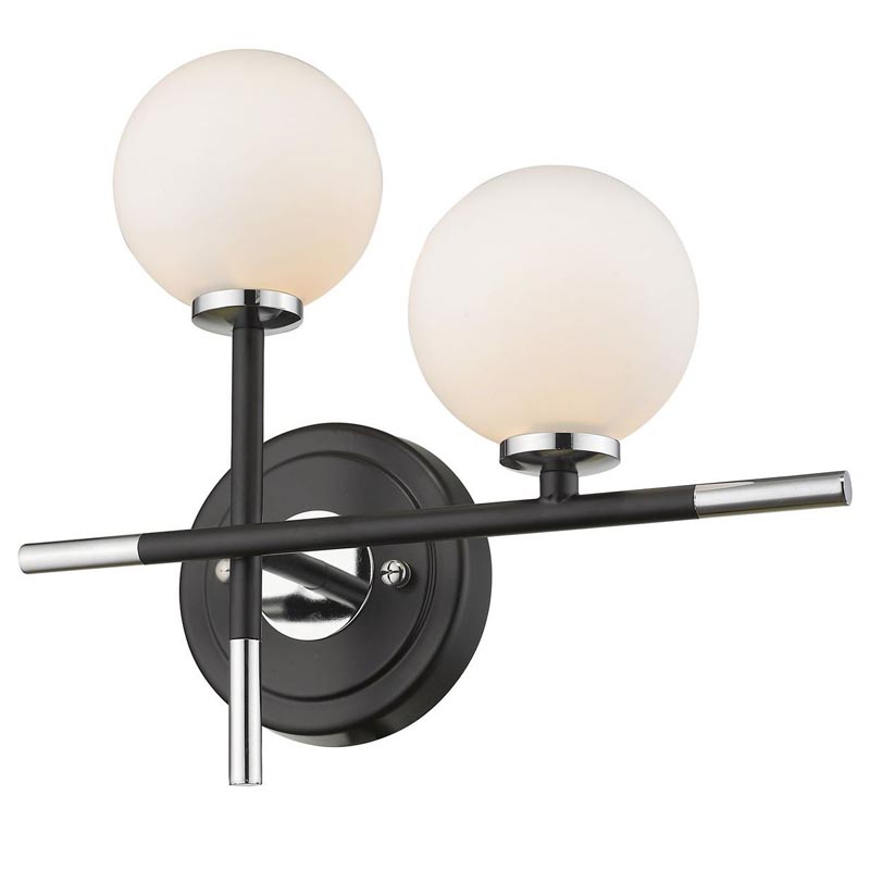 Бра Galant Sconce silver right Серебряный Черный Белое матовое стекло Бра Galant Sconce silver right Серебряный Черный Белое матовое стекло в Челябинске | Loft Concept
