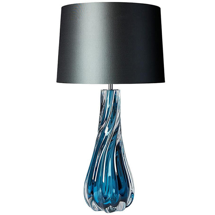 Настольная лампа Naiad Velvet Blue Table Lamp Черный Синий Настольная лампа Naiad Velvet Blue Table Lamp Черный Синий в Челябинске | Loft Concept