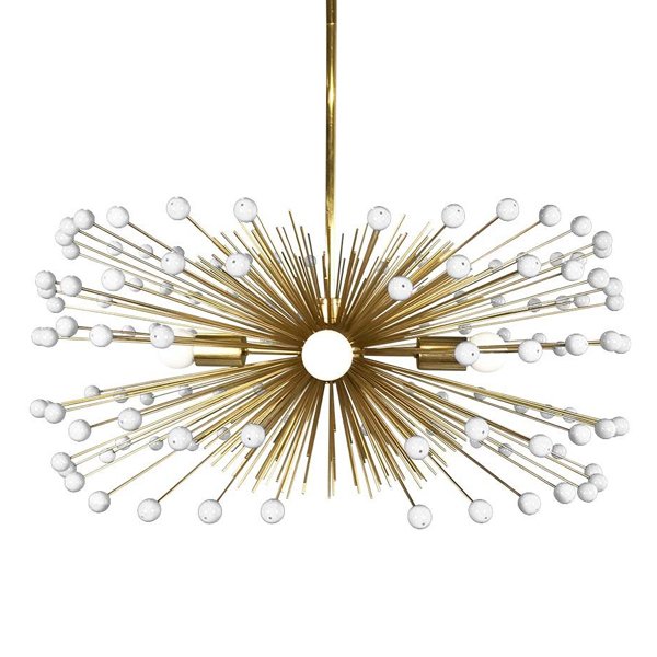 White Beaded Urchin Chandelier Sputnik Золотой Белый White Beaded Urchin Chandelier Sputnik Золотой Белый в Челябинске | Loft Concept