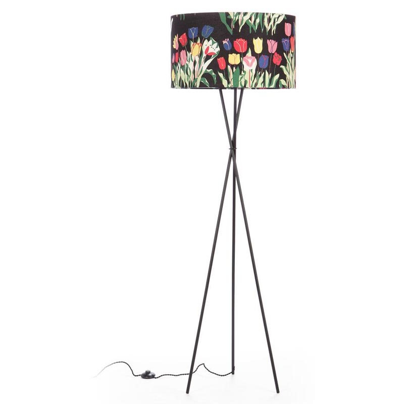 Торшер Colored Lampshade Tulips Floor Lamp Мульти Черный Торшер Colored Lampshade Tulips Floor Lamp Мульти Черный в Челябинске | Loft Concept