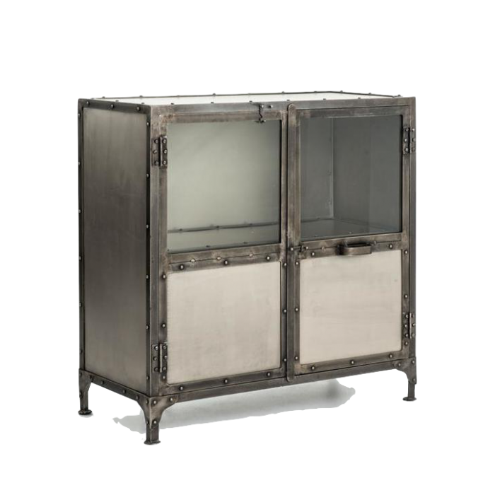 Комод металлический Industrial Steampunk Nickel 2 Door Cabinet Комод металлический Industrial Steampunk Nickel 2 Door Cabinet в Челябинске | Loft Concept
