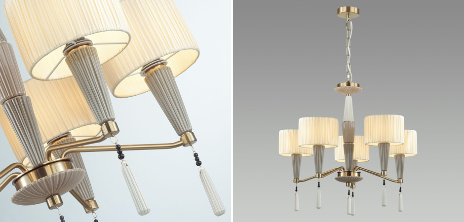 Люстра с тканевыми абажурами Nude Color Люстра с тканевыми абажурами Nude Color - Loft-Concept в Челябинске