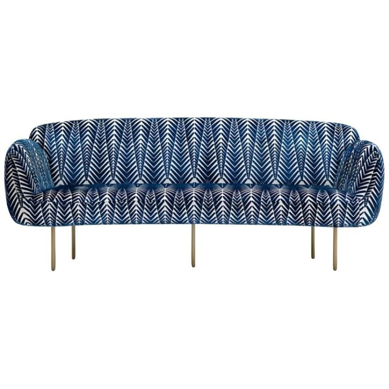 Диван Stardust Sofa by Nika Zupanc Белый Синий Латунь Диван Stardust Sofa by Nika Zupanc Белый Синий Латунь в Челябинске | Loft Concept