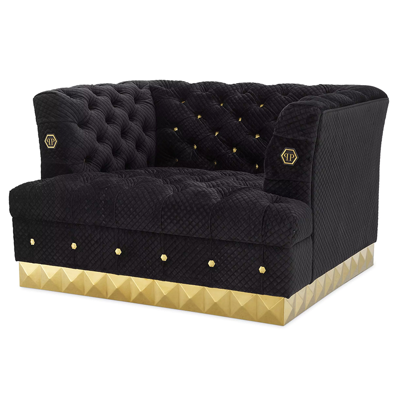 Кресло Philipp Plein Chair Rockstud Золотой Черный Кресло Philipp Plein Chair Rockstud Золотой Черный в Челябинске | Loft Concept
